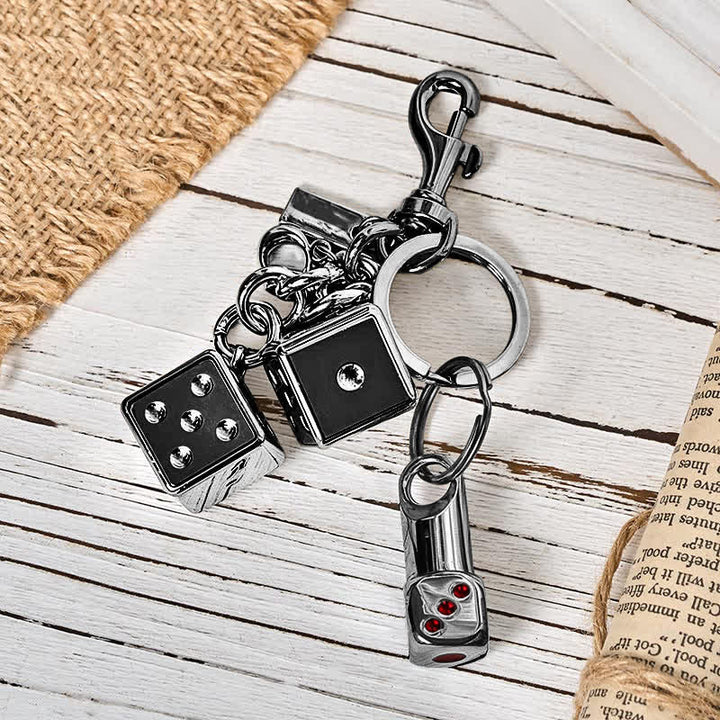 Playful Mini Dice Refillable Pocket Lighter Keychain - Black - image 7