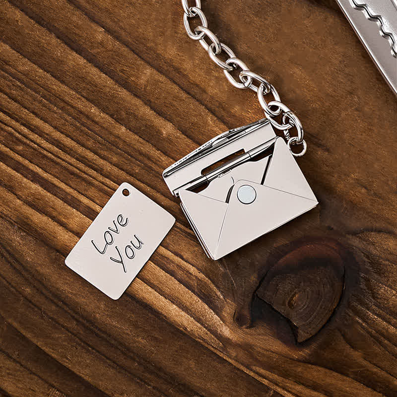 Key-Shaped Pocket Knife Customizable Envelope Keychain - image 2