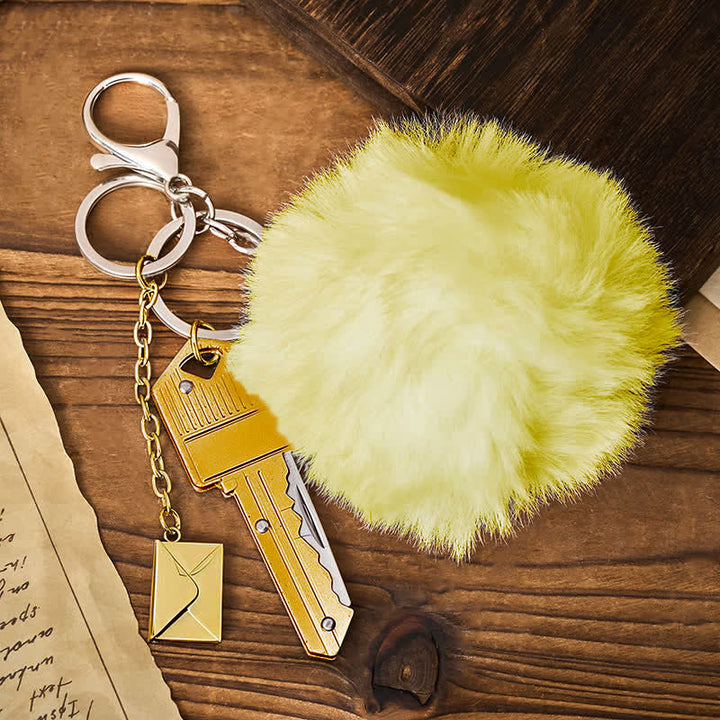 Key-Shaped Pocket Knife Customizable Envelope Keychain - Gold - image 5