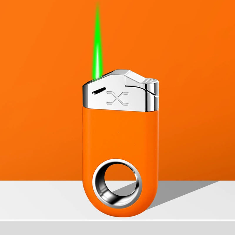 Decompression Ring Windproof Green Flame Lighter - Orange - image 1