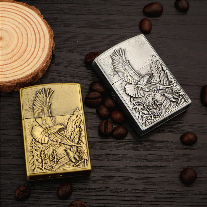 Brass Retro Eagle Relief Butane Lighter - image 2