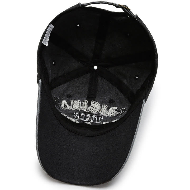 Original The Black Retro Contrasting Letter Embroidered Baseball Cap - image 4