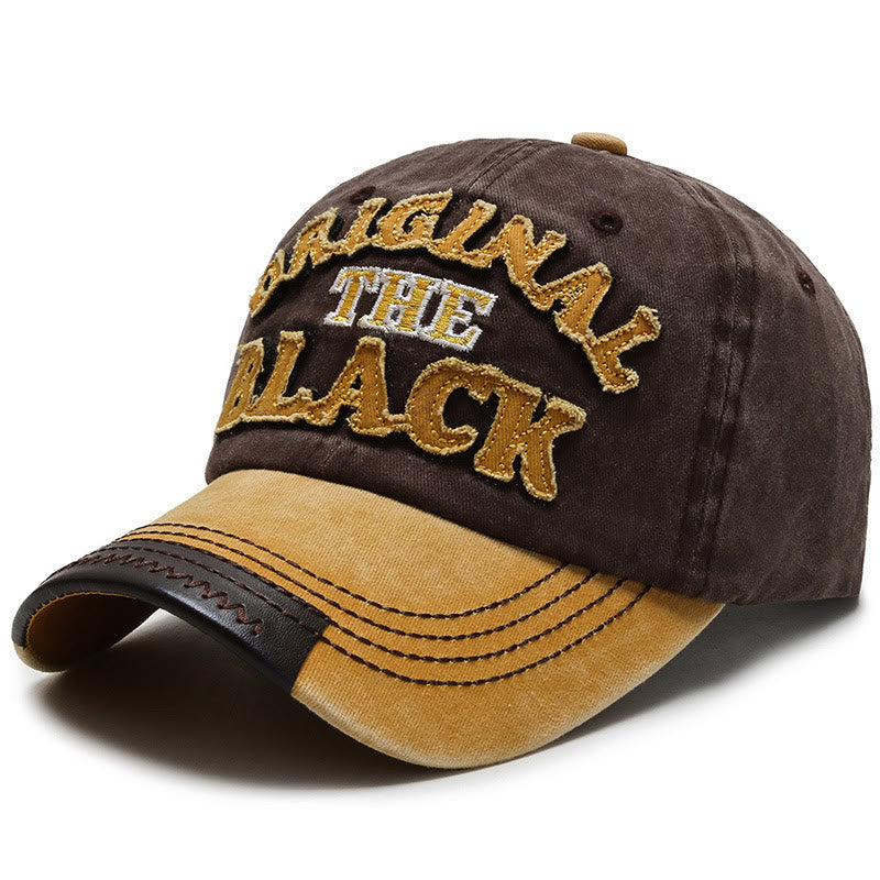 Original The Black Retro Contrasting Letter Embroidered Baseball Cap - Style #4 - Adjustable (22''-23 5/8") - image 7