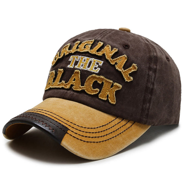Original The Black Retro Contrasting Letter Embroidered Baseball Cap - Style #4 - Adjustable (22''-23 5/8") - image 7