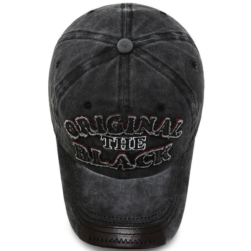 Original The Black Retro Contrasting Letter Embroidered Baseball Cap - image 3
