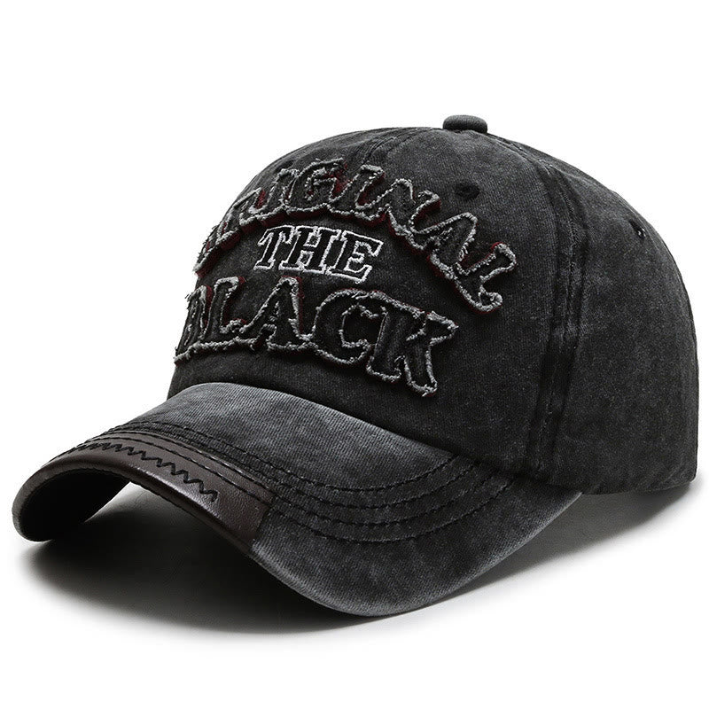 Original The Black Retro Contrasting Letter Embroidered Baseball Cap - Style #1 - Adjustable (22''-23 5/8") - image 0