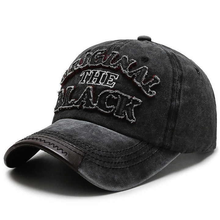 Original The Black Retro Contrasting Letter Embroidered Baseball Cap - Style #1 - Adjustable (22''-23 5/8") - image 0