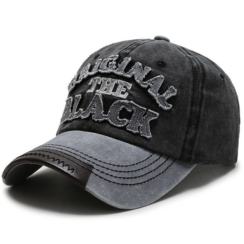 Original The Black Retro Contrasting Letter Embroidered Baseball Cap - Style #6 - Adjustable (22''-23 5/8") - image 9