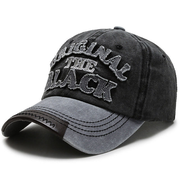 Original The Black Retro Contrasting Letter Embroidered Baseball Cap - Style #6 - Adjustable (22''-23 5/8") - image 9