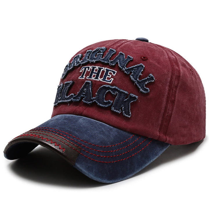 Original The Black Retro Contrasting Letter Embroidered Baseball Cap - Style #2 - Adjustable (22''-23 5/8") - image 5