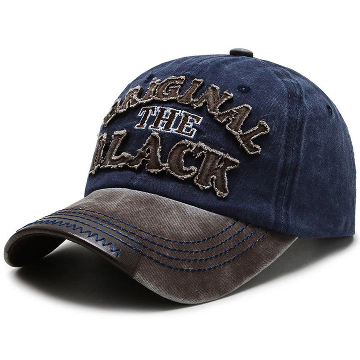 Original The Black Retro Contrasting Letter Embroidered Baseball Cap - Style #5 - Adjustable (22''-23 5/8") - image 8