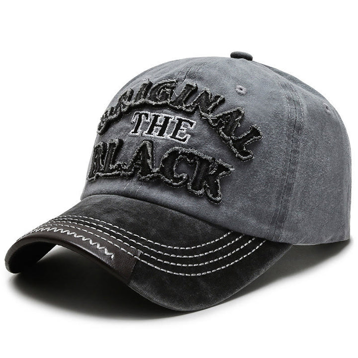 Original The Black Retro Contrasting Letter Embroidered Baseball Cap - Style #3 - Adjustable (22''-23 5/8") - image 6