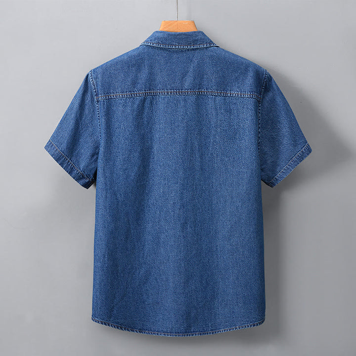 Men's Classic Retro Double Pockets Denim Shirt - image 3