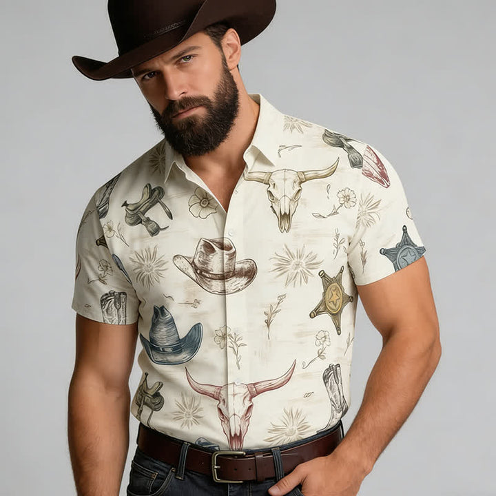 Men's Western Spirit Ranch & Wild West Sketch Print Shirt - image 2