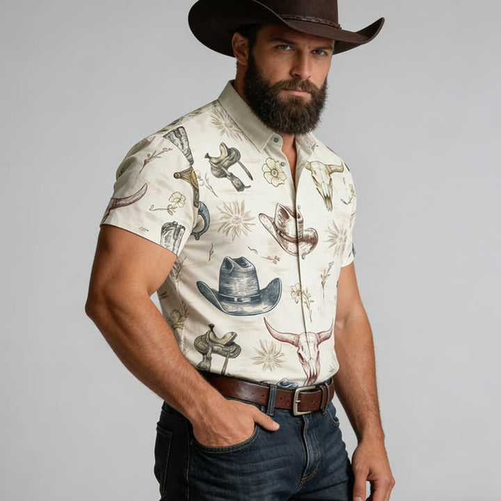 Men's Western Spirit Ranch & Wild West Sketch Print Shirt - image 3