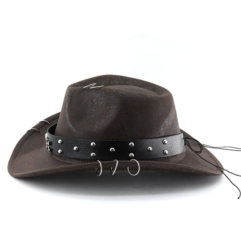 Party Skull Decor Unisex PU Leather Cowboy Hat - image 7