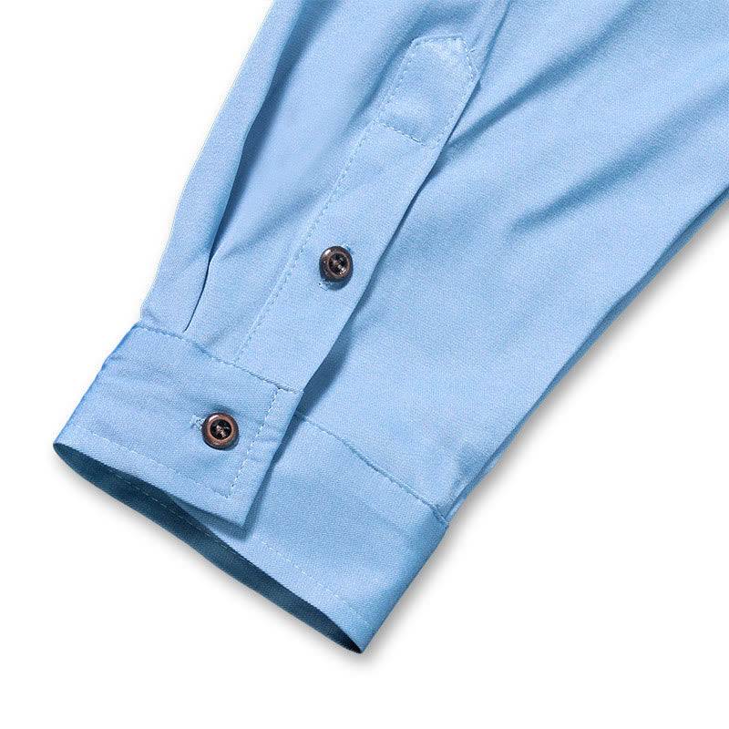 Men's Classic Light Blue Washed Denim Workwear Shirt - image 9