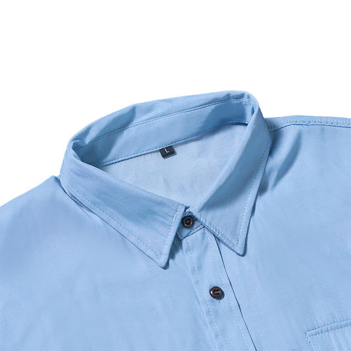 Men's Classic Light Blue Washed Denim Workwear Shirt - image 6