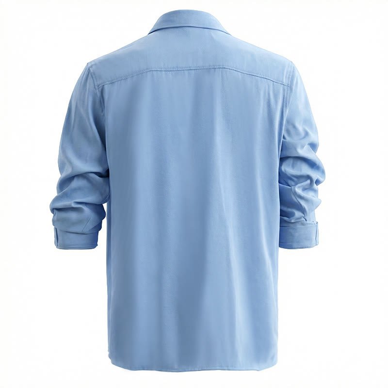 Men's Classic Light Blue Washed Denim Workwear Shirt - image 4