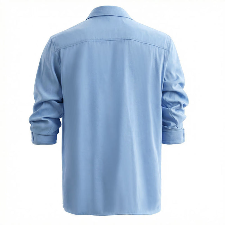 Men's Classic Light Blue Washed Denim Workwear Shirt - image 4