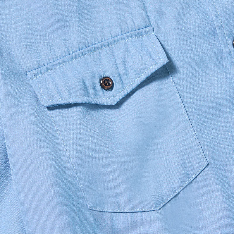 Men's Classic Light Blue Washed Denim Workwear Shirt - image 7