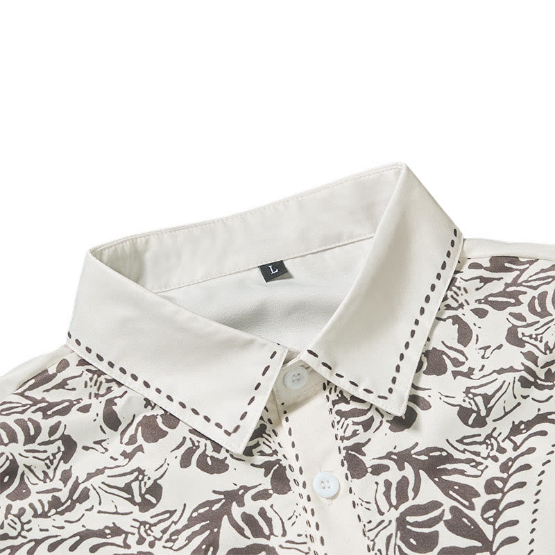 Western Retro Floral Print White Cowboy Shirt - image 6