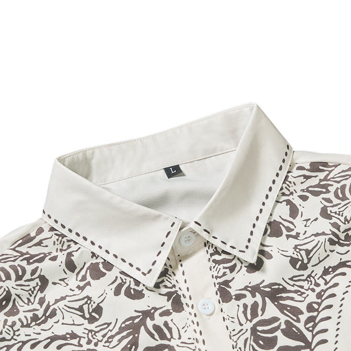 Western Retro Floral Print White Cowboy Shirt - image 6