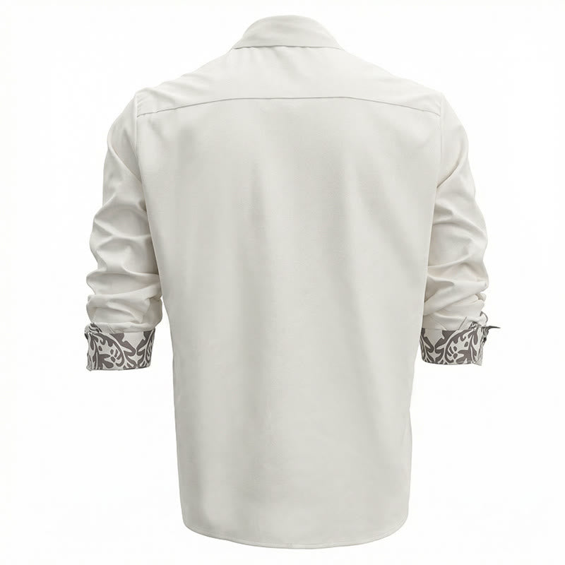 Western Retro Floral Print White Cowboy Shirt - image 3