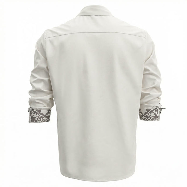 Western Retro Floral Print White Cowboy Shirt - image 3