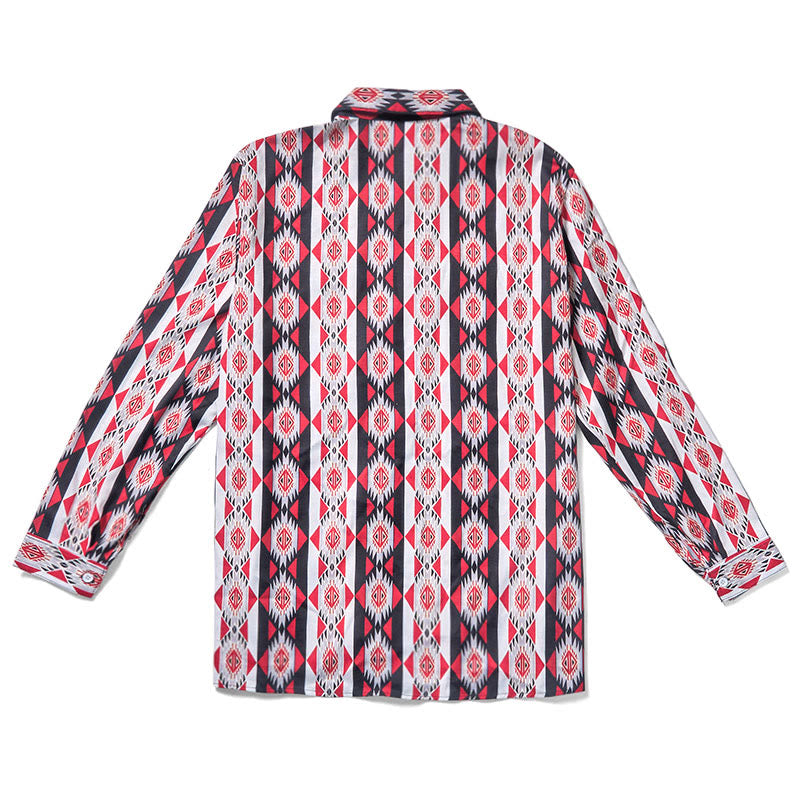 Men's Navajo Geometric Printed Western Cowboy Shirt - image 5