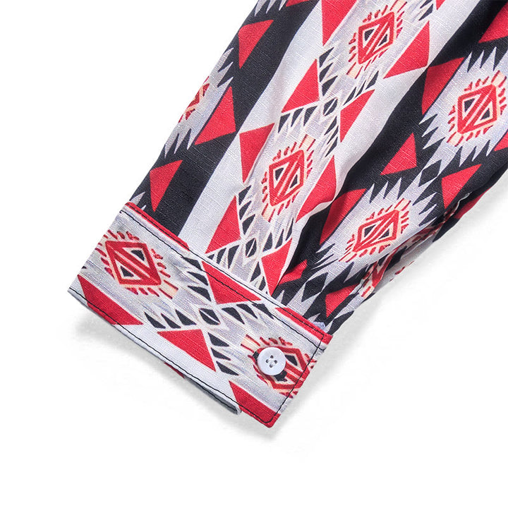 Men's Navajo Geometric Printed Western Cowboy Shirt - image 9