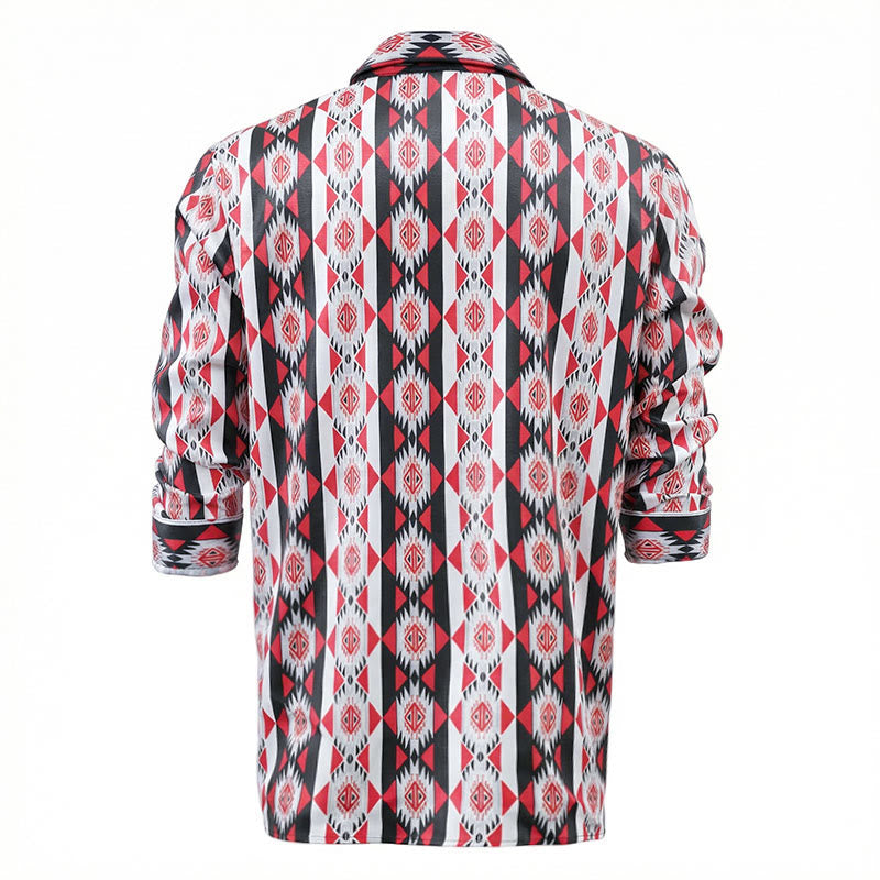 Men's Navajo Geometric Printed Western Cowboy Shirt - image 3