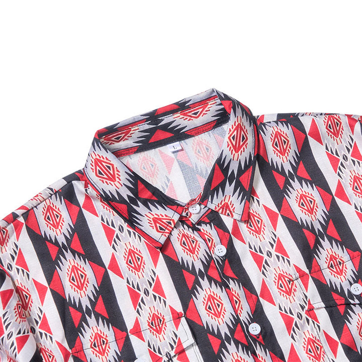 Men's Navajo Geometric Printed Western Cowboy Shirt - image 6