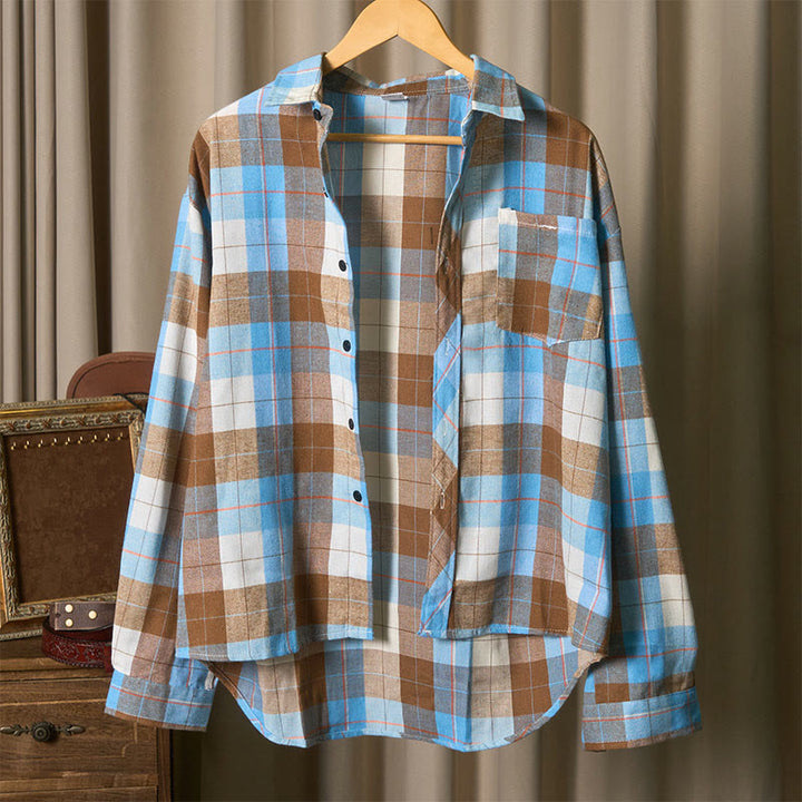 Men's Retro Checkered Western Cowboy Long Sleeved Shirt - image 8