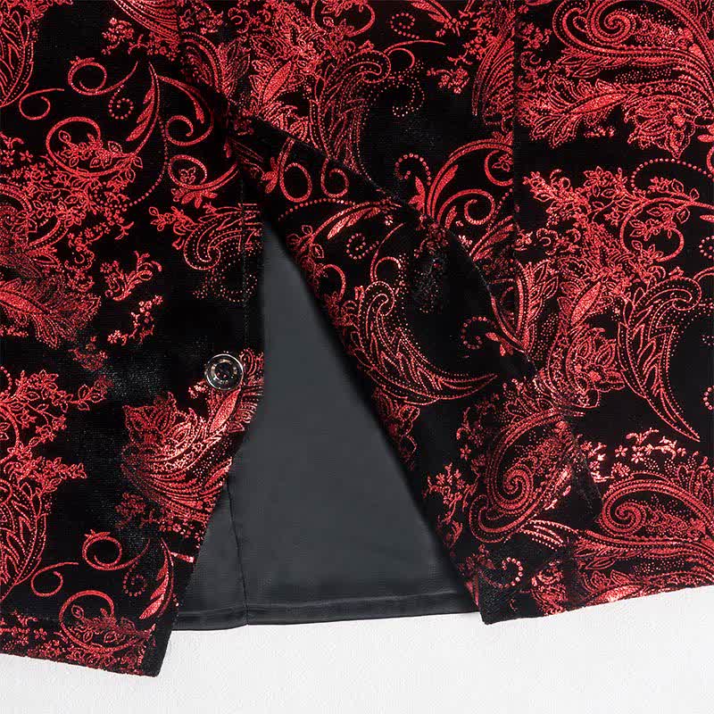 Men's Elegant Paisley Hot Stamped Pattern V-neck Vest With Bow Tie - image 6