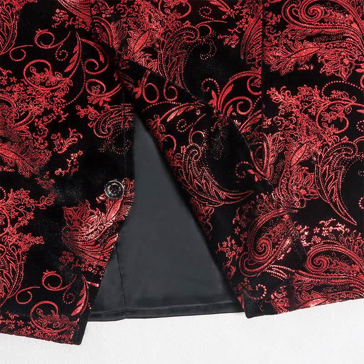 Men's Elegant Paisley Hot Stamped Pattern V-neck Vest With Bow Tie - image 6