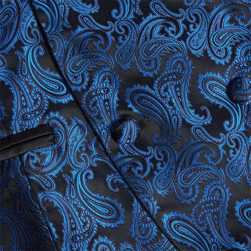 Men's Retro Paisley Jacquard Double Breasted Vest - image 8