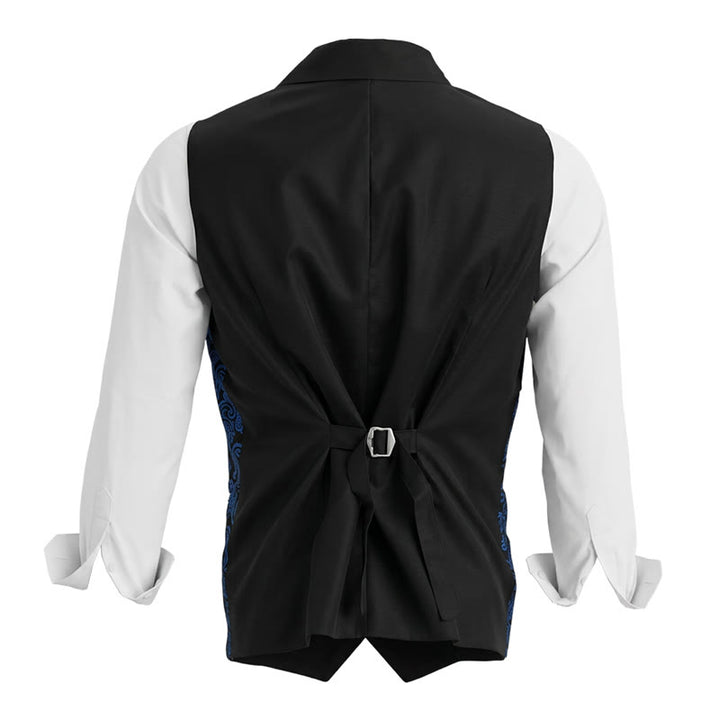 Men's Retro Paisley Jacquard Double Breasted Vest - image 5