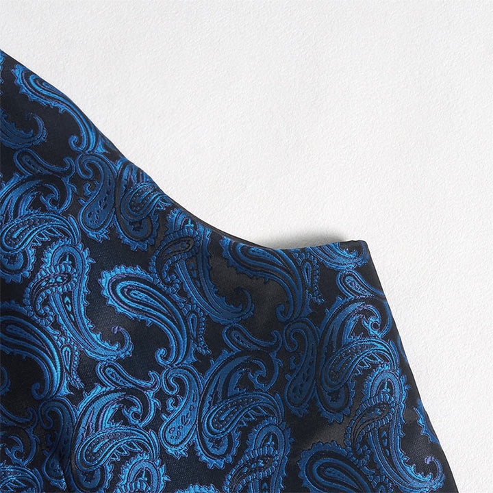 Men's Retro Paisley Jacquard Double Breasted Vest - image 6