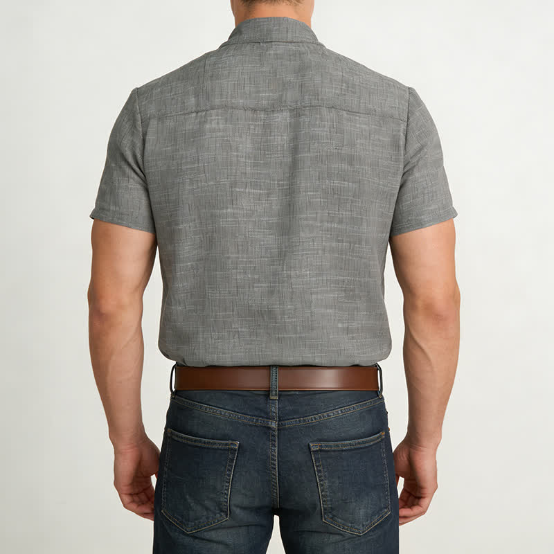Men's Western Style Casual Shirt With Chest Pockets - image 3