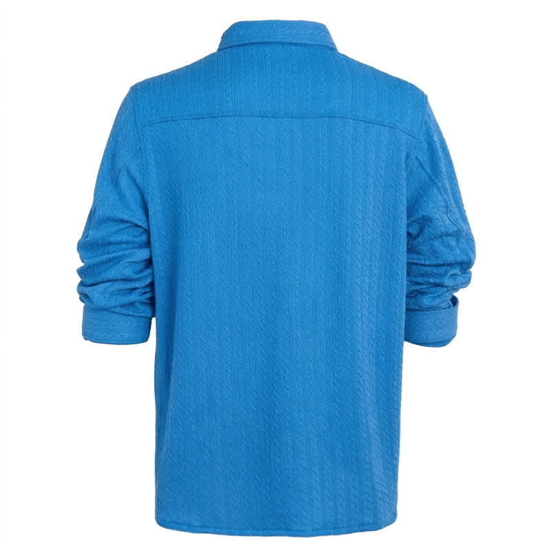 Men's Retro Jacquard Cowboy Workwear Long Sleeved Shirt - image 9