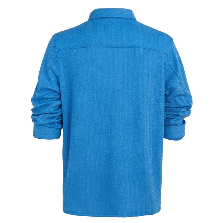 Men's Retro Jacquard Cowboy Workwear Long Sleeved Shirt - image 9