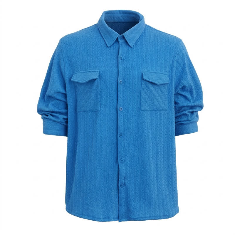Men's Retro Jacquard Cowboy Workwear Long Sleeved Shirt - image 8