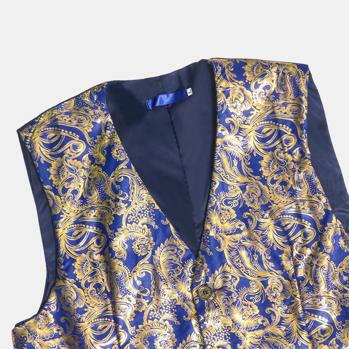 Men's Exquisite Paisley Hot Stamping Pattern Suit Vest - image 6