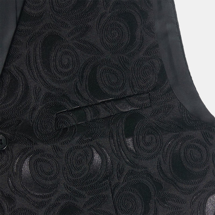 Men's Elegant Paisley Jacquard Three Pockets White Vest - image 14