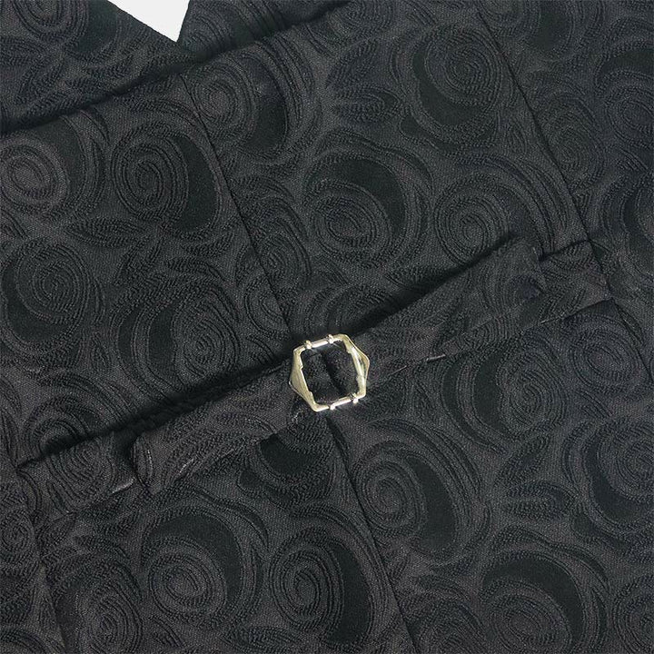 Men's Elegant Paisley Jacquard Three Pockets White Vest - image 15