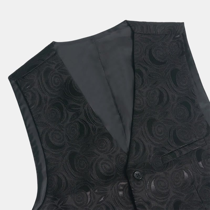 Men's Elegant Paisley Jacquard Three Pockets White Vest - image 12
