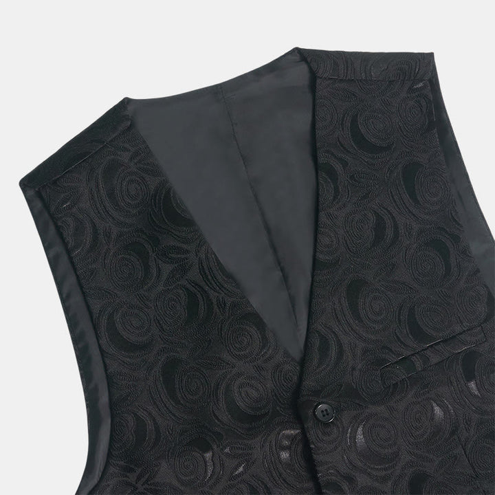 Men's Elegant Paisley Jacquard Three Pockets White Vest - image 12