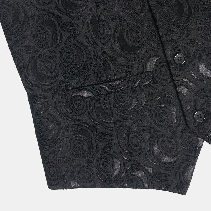 Men's Elegant Paisley Jacquard Three Pockets White Vest - image 13