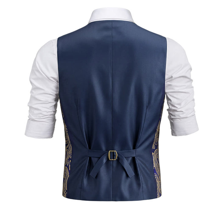 3Pcs Men's Retro Paisley Pattern Dress Vest Set - image 8